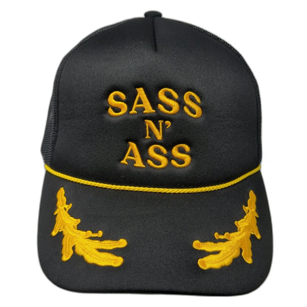 Richards & Southern Trucker Hat Black One Size Sass N' Ass Priscilla Block Rope